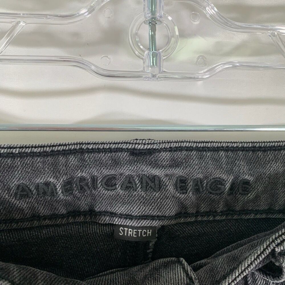 American Eagle Stretch Jeans Women's 4 Grey Denim Mid Rise Cotton Blend - Picture 4 of 8